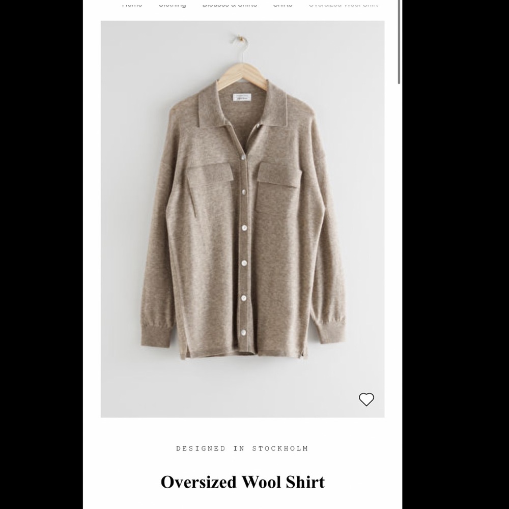 Oversized wool shirt/shacket